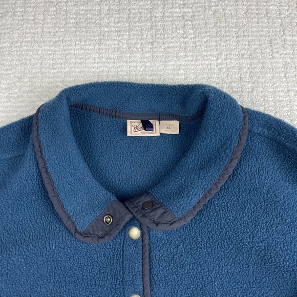 Vintage Woolrich Fleece Blue XL 90s Snap T USA Made Green Jacket Women Oversized - Picture 7 of 16